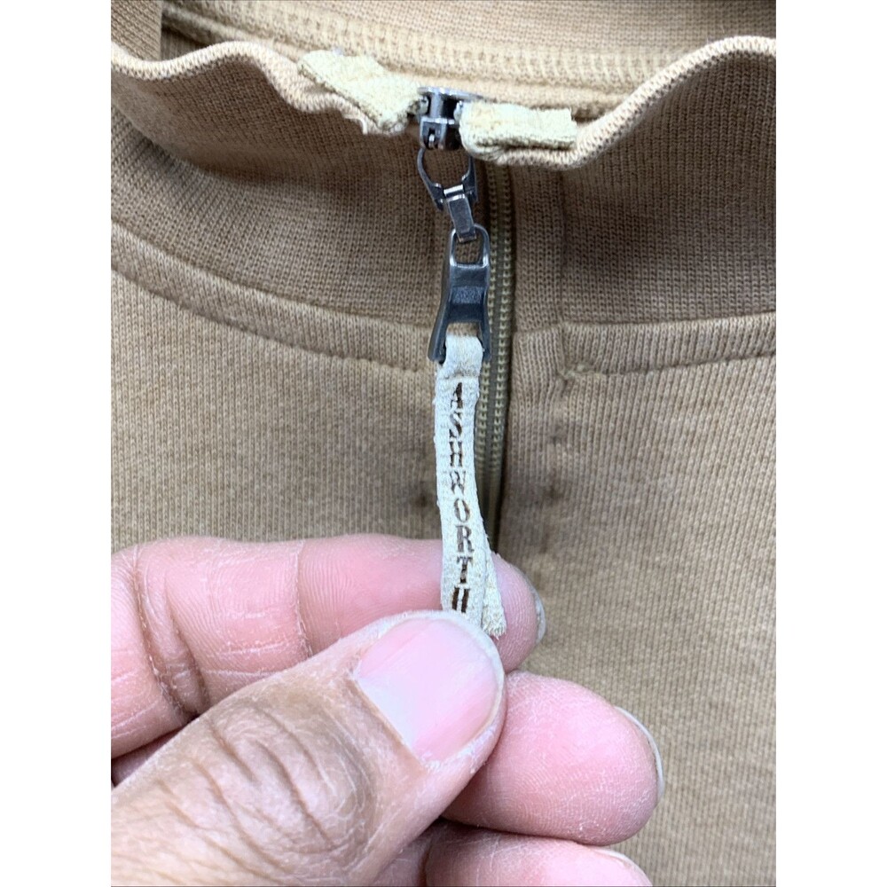 Ashworth Sweater Mens large Tan Khaki Quarter Zip Ez Tech Golf Golfing Outdoor - Picture 12 of 16